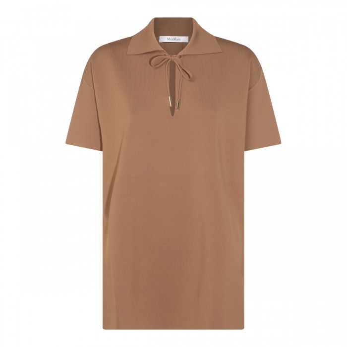 CAMEL VISCOSE POLO SHIRT