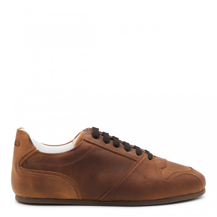 BROWN LEATHER SNEAKERS