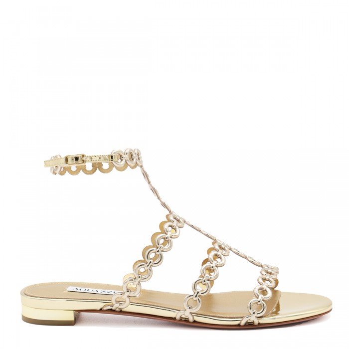 GOLD LEATHER SANDALS