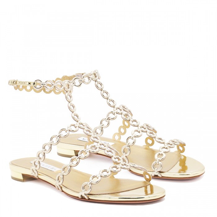 GOLD LEATHER SANDALS 2