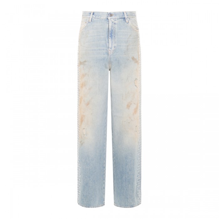 LIGHT BLUE COTTON DENIM JEANS