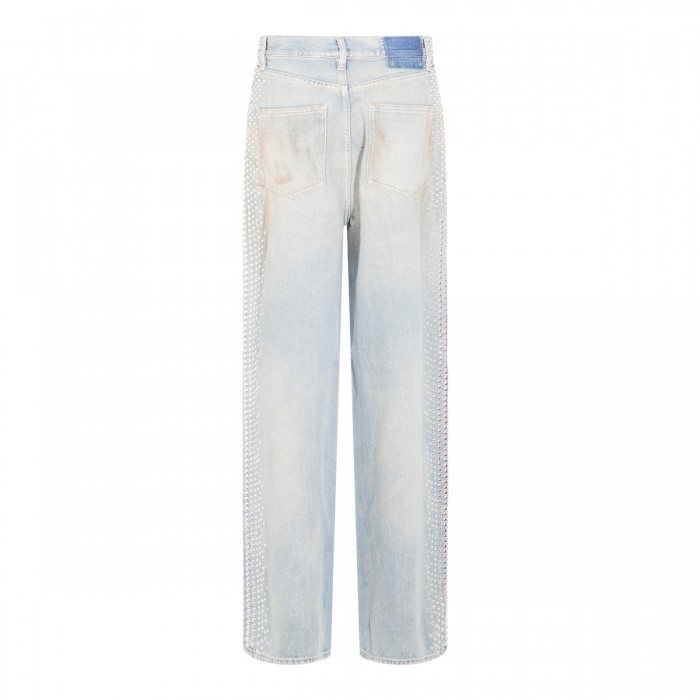 LIGHT BLUE COTTON DENIM JEANS 2