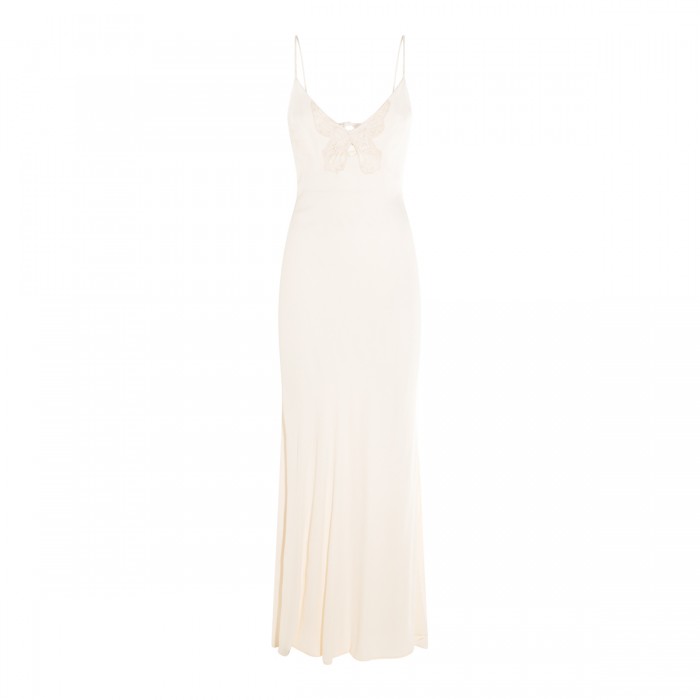 WHITE VISCOSE MAXI DRESS