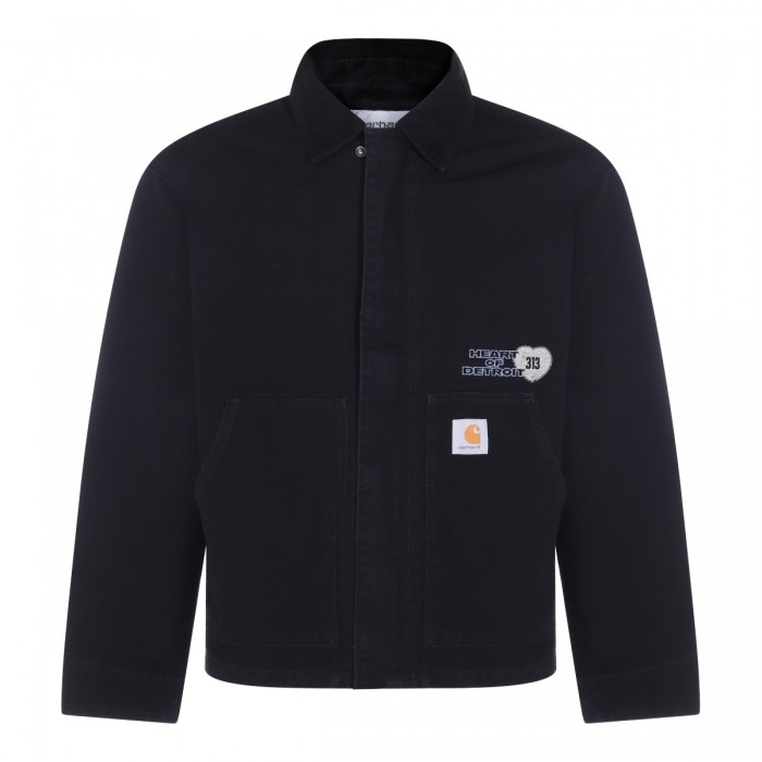 BLACK COTTON CASUAL JACKET