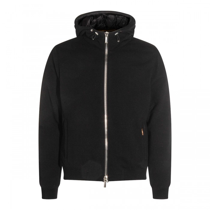 BLACK WOOL DOWN JACKET