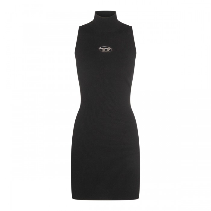 BLACK VISCOSE MINI DRESS