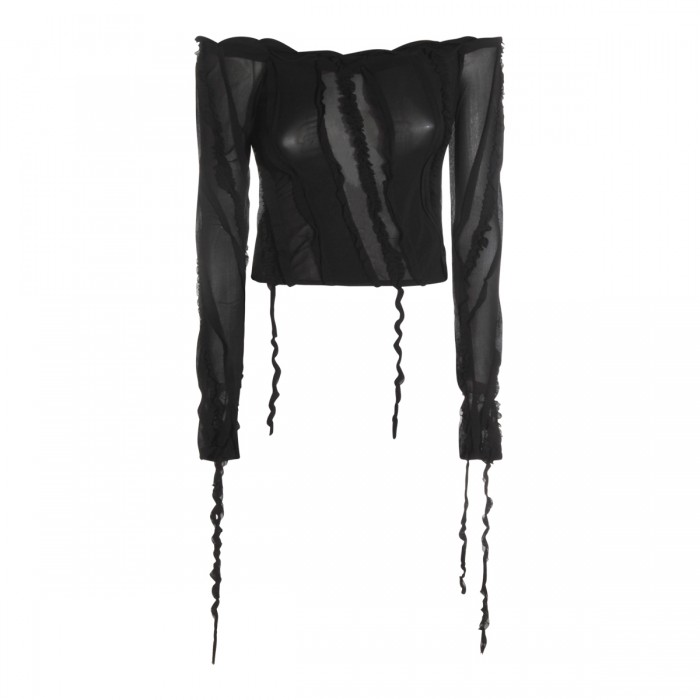 BLACK VISCOSE TOP