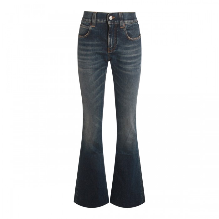 BLUE COTTON BOOTCUT JEANS