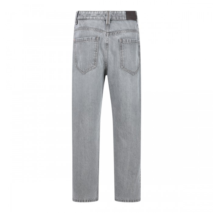 GREY COTTON DENIM JEANS 2