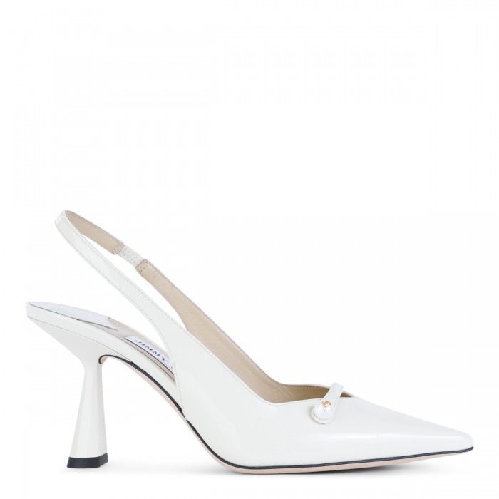 WHITE LEATHER AMITA PUMPS