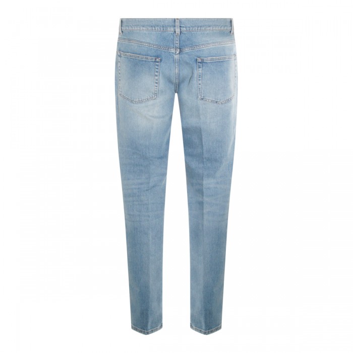 LIGHT BLUE COTTON DENIM JEANS 2