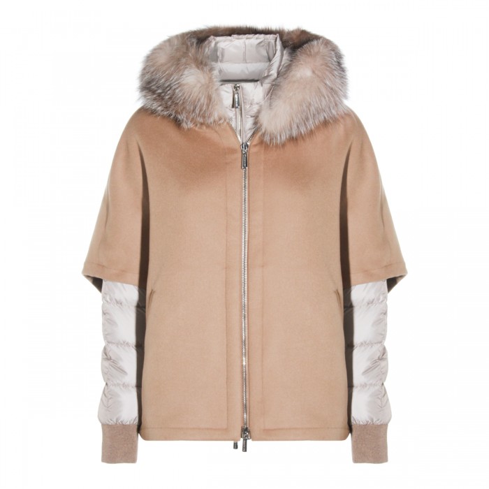 BEIGE WOOL DOWN JACKET