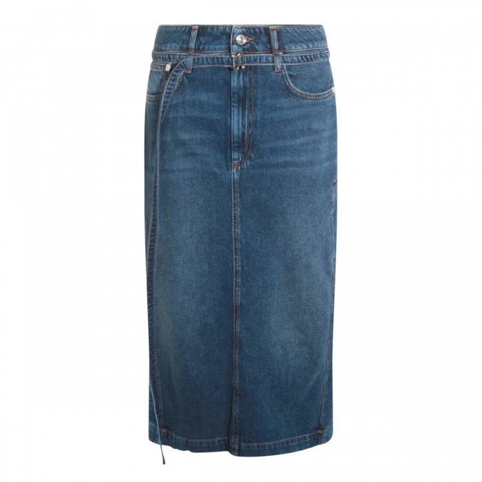 BLUE DENIM COTTON SKIRT