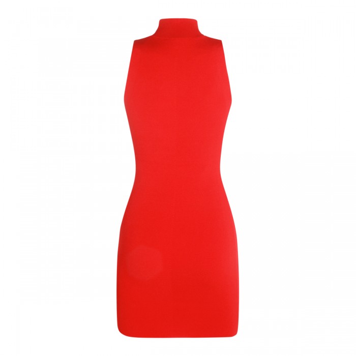 RED VISCOSE MINI DRESS 2