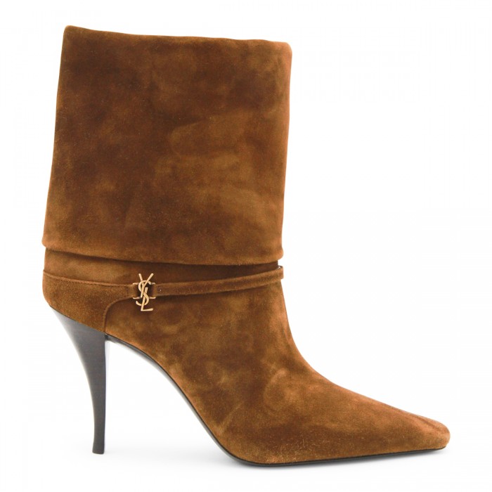 CAMEL LEATHER VICKY 90 BOOTS