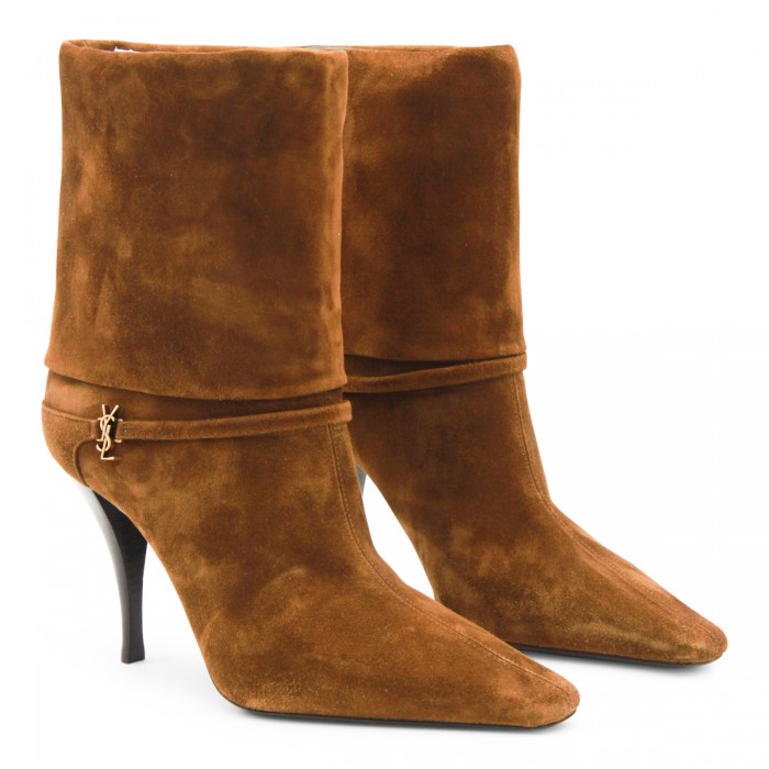 CAMEL LEATHER VICKY 90 BOOTS 2