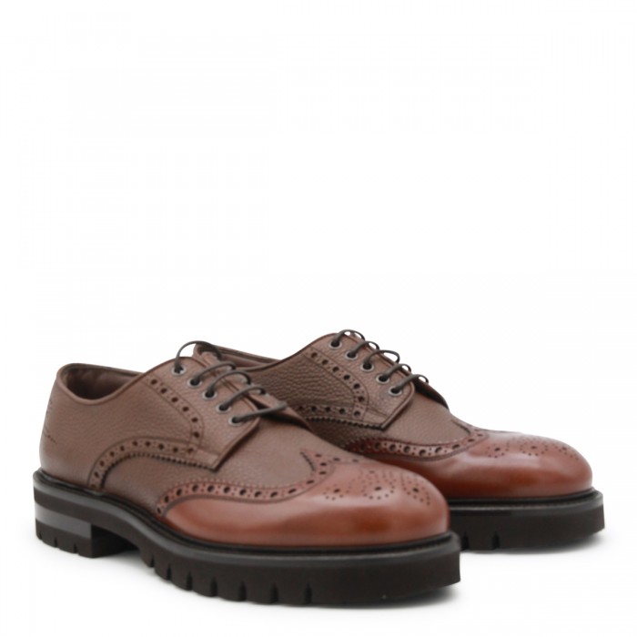 BROWN LEATHER LACE UP SHOES 2