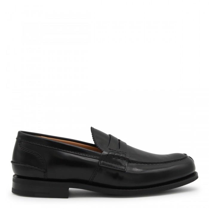 BLACK LEATHER LOAFERS