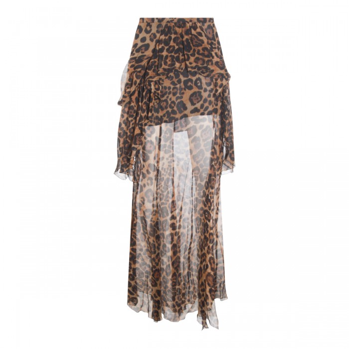 BROWN SILK SKIRT