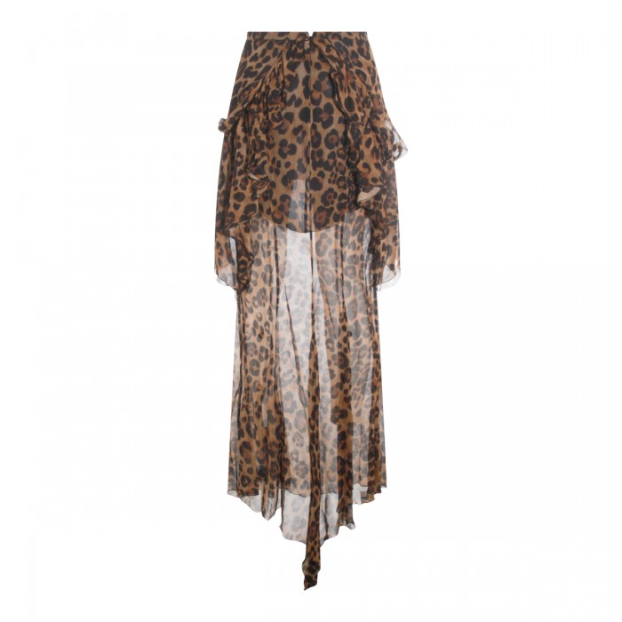 BROWN SILK SKIRT 2