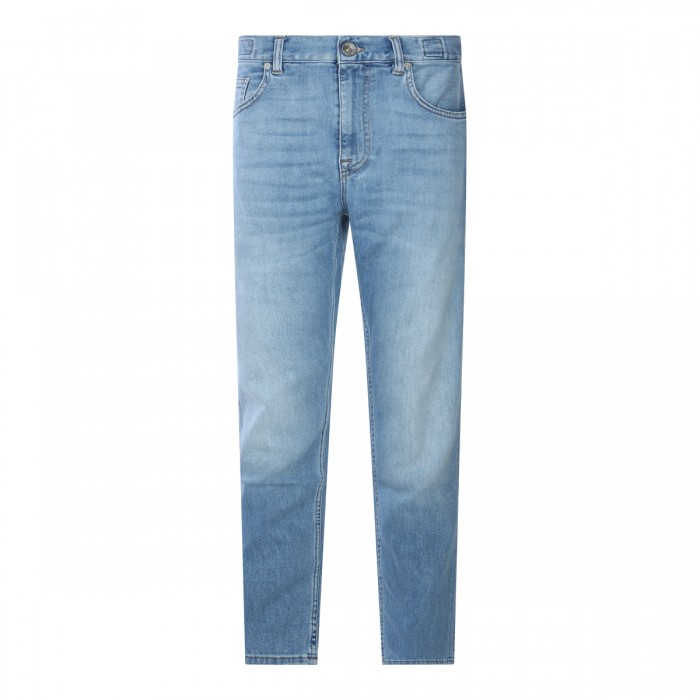 LIGHT BLUE COTTON DENIM JEANS