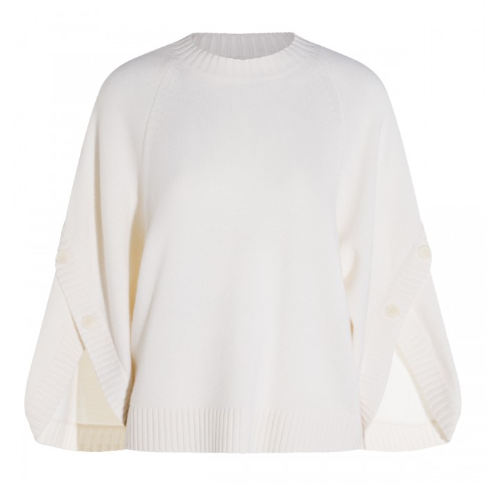 WHITE WOOL AMPEX KNITWEAR