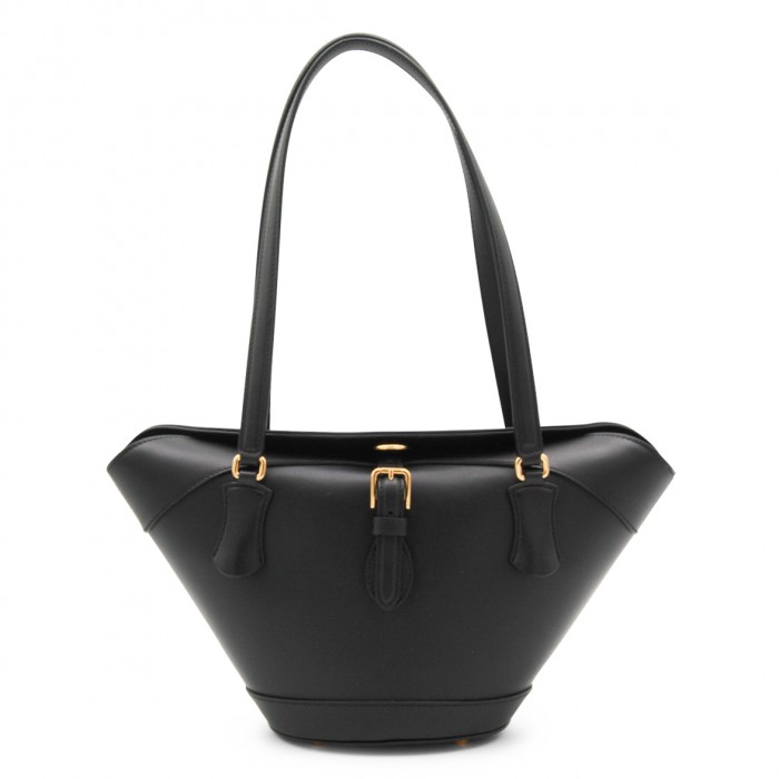 BLACK LEATHER SATCHEL