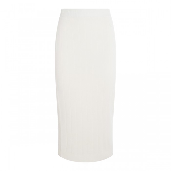 WHITE MIDI SKIRT