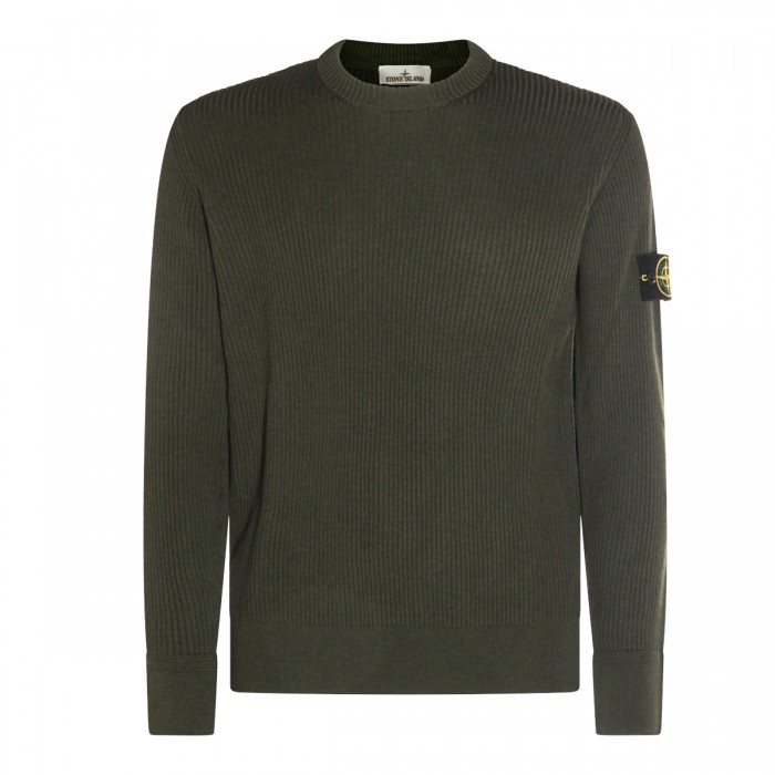 MILITARY GREEN WOOL KNITWEAR