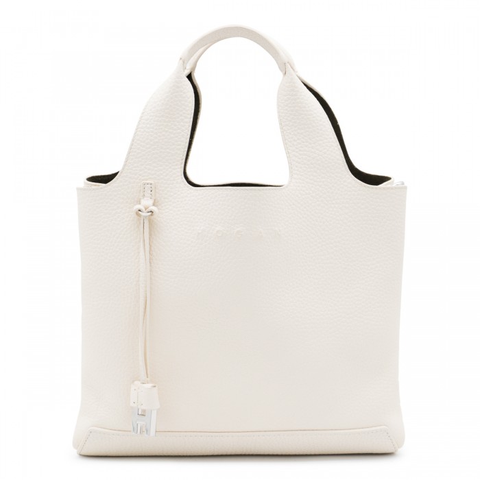 WHITE LEATHER TOTES
