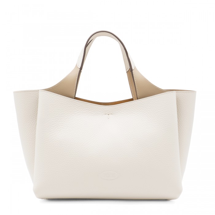 WHITE LEATHER TOP HANDLE BAG