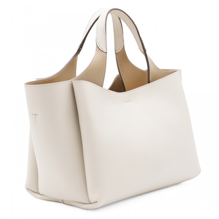 WHITE LEATHER TOP HANDLE BAG 2