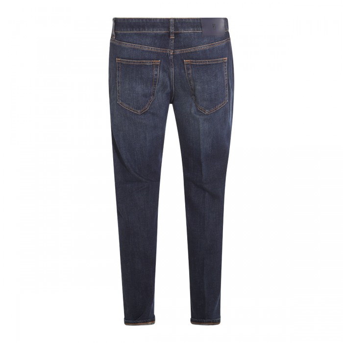 MID BLUE COTTON DENIM JEANS 2