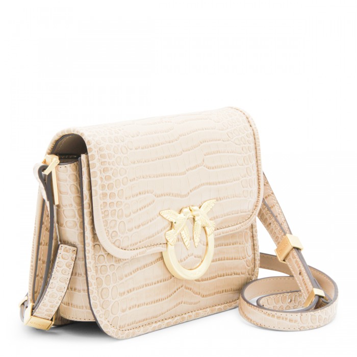 BEIGE LEATHER CROSSBODY BAG 2