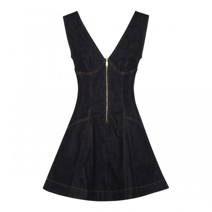 BLUE COTTON MINI DRESS