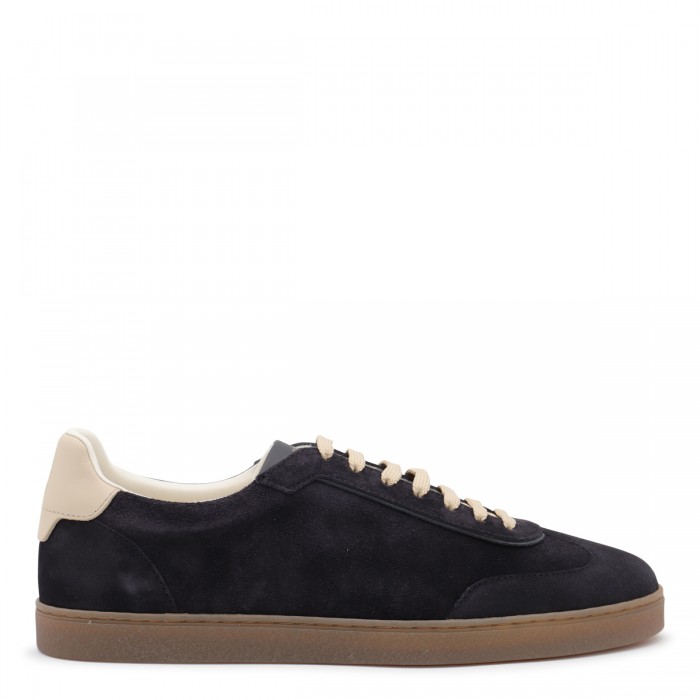 DARK BLUE LEATHER SNEAKERS