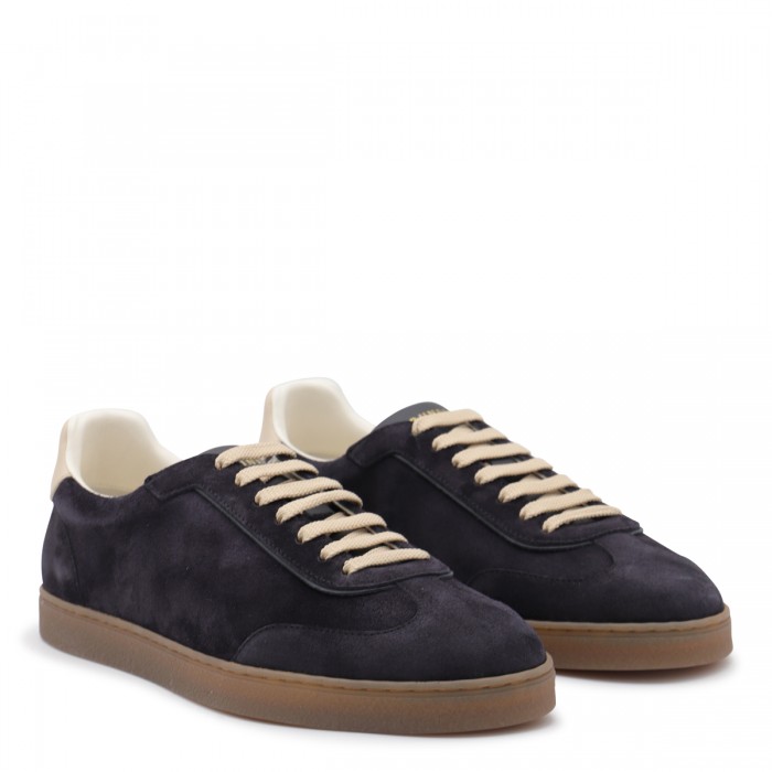 DARK BLUE LEATHER SNEAKERS 2