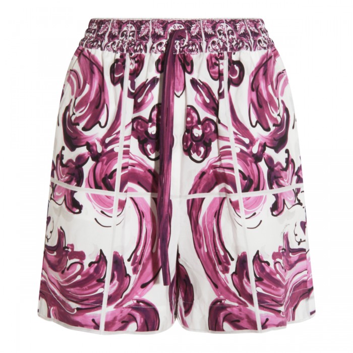 PINK AND WHITE COTTON SHORTS