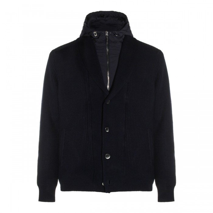 NAVY BLUE WOOL CASUAL JACKET