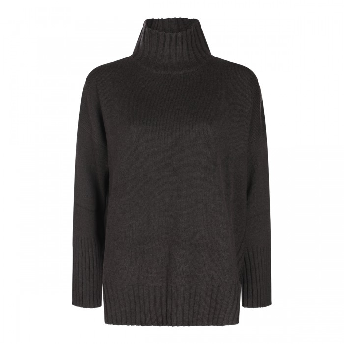 DARK BROWN WOOL KNITWEAR