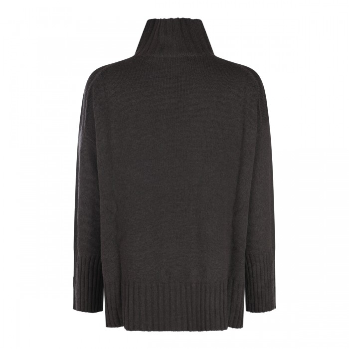 DARK BROWN WOOL KNITWEAR 2