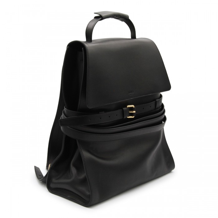 BLACK LEATHER BACKPACK 2