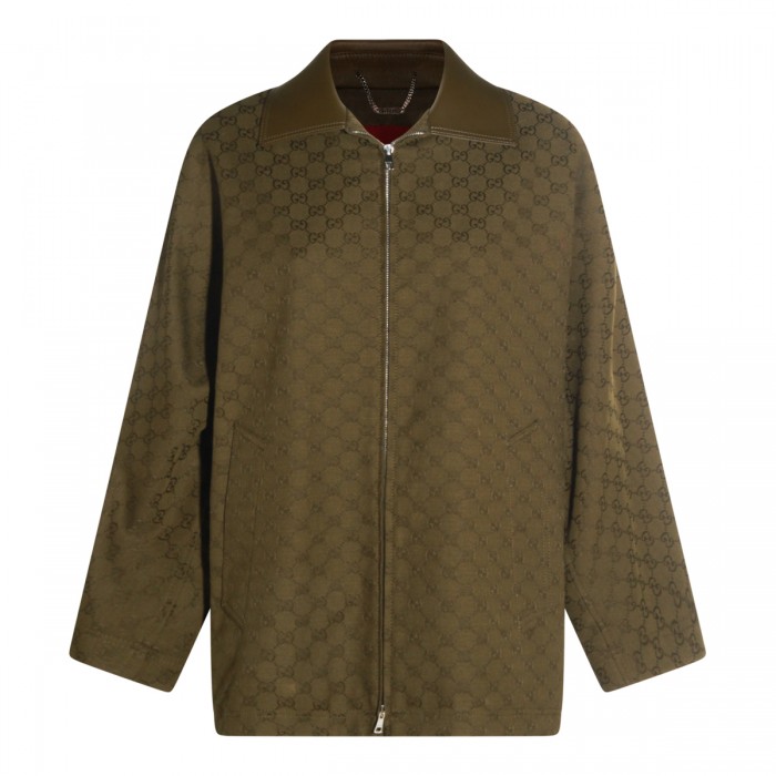 DARK GREEN COTTON CASUAL...
