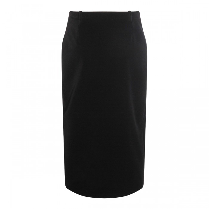 BLACK COTTON MIDI SKIRT 2