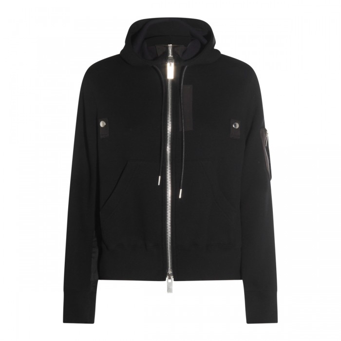 BLACK COTTON SWEATSHIRT