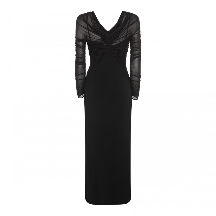 BLACK VISCOSE MAXI DRESS 2