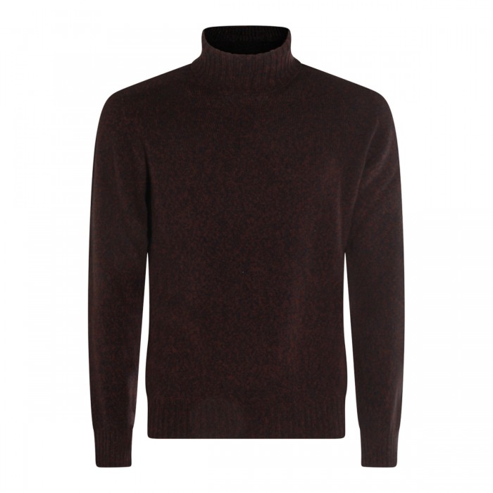 DARK BROWN WOOL KNITWEAR