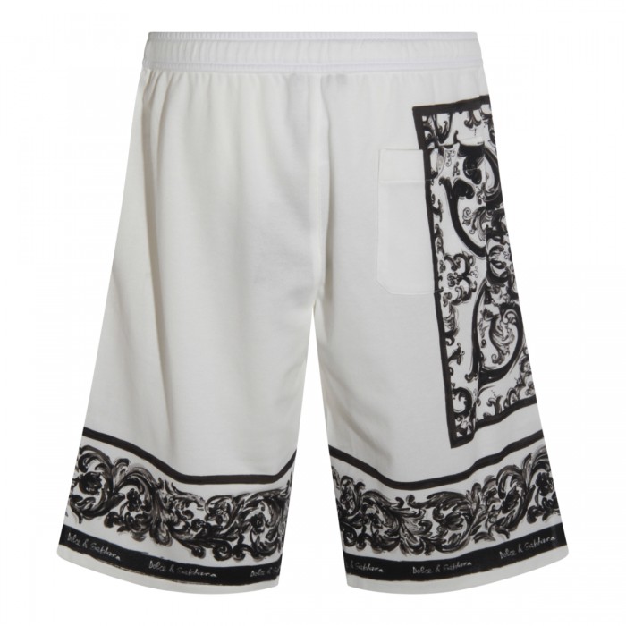 WHITE AND BLACK COTTON SHORTS 2