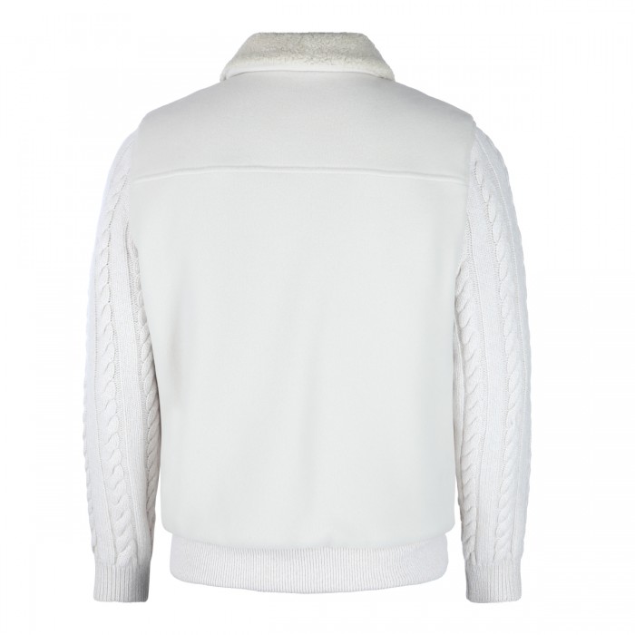 BEIGE WOOL LEATHER JACKET 2