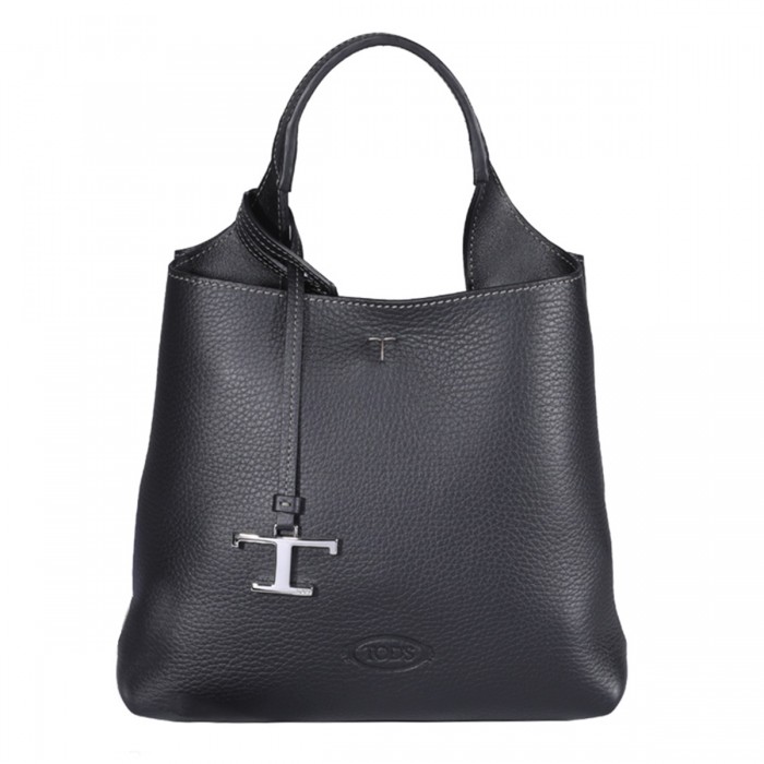 BLACK LEATHER HANDLE BAG